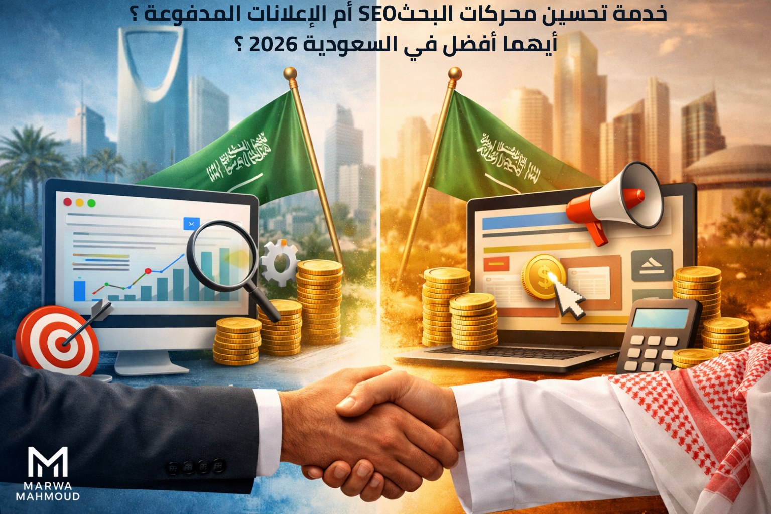 خدمة تحسين محركات البحثSEO أم الإعلانات المدفوعة أيهما أفضل في السعودية 2026 ؟